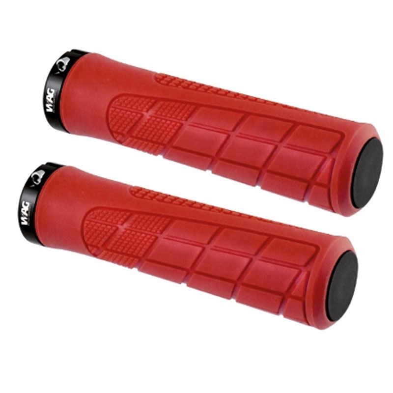 Wag Coppia manopole MTB PRO con lock ring Rosso